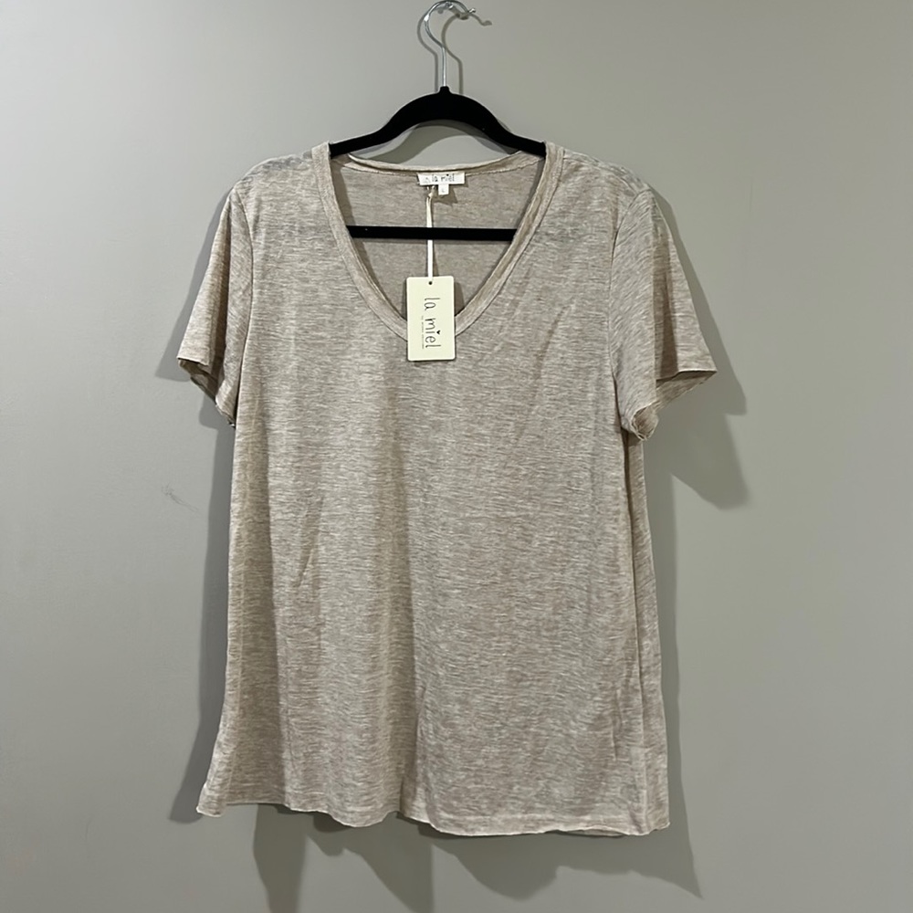Slub tan tshirt, NWT